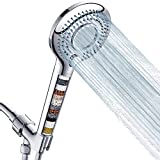 Handheld Shower Head with Filter, FEELSO High Pressure 3 Spray Mode Showerhead with 60' Hose, Bracket and 15 Stage Water Softener Filters for Hard Water Remove Chlorine and Harmful Substance