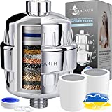 Aqua Earth 15 Stage Shower Filter with Vitamin C Shower Filters for Hard Water Unique Coconut Shell Activated Carbon Technology | Best Removes Chlorine Fluoride Heavy Metals & Other Sediments