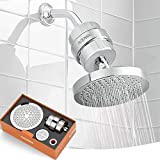 ADOVEL High Output Shower Head and Hard Water Filter, 15 Stage Shower Filter Removes Chlorine & Harmful Substances, Water Softener Showerhead for Bathroom, Rain Shower, 1 Replaceable Filter Cartridge
