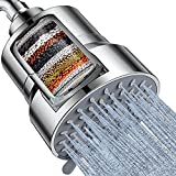 Filtered Shower Head, 3 Modes High Pressure Shower Head with 15 Stage Hard Water Shower Filter Cartridge for Remove Chlorine and Harmful Substances