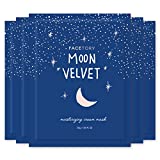 FaceTory Moon Velvet Moisturizing Cream with Jojoba Oil Sheet Mask - For Dry, Dehydrated, and Dull Skin - Moisturizing, Radiance Boosting, and Smoothing (Pack of 5)