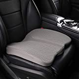 LARROUS Car Memory Foam Heightening Seat Cushion,Tailbone (Coccyx) and Lower Back Pain Relief Cushion,for Office Chair,Wheelchair and More (Gray)