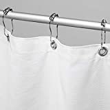 Bean Products Cotton Shower Curtain (White), [70' x 74'] | All Natural Materials - Made in USA | Works with Tub, Bath and Stall Showers | Available in Other Sizes, Colors and Fabrics | Includes Rings