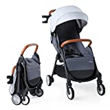 besrey Lightweight Baby Stroller, Compact Stroller with One-hand Gravity Fold, Full-size Waterproof Canopy, Travel Stroller with Large Cup Holder|Shock-absorbing Wheel, Toddler Stroller for upto 65lbs