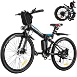 VIVI Folding Electric Bike E-Bike, 350W Electric Mountain Bike 26'' Ebike, Electric Bikes for Adults with Removable Battery, Up to 50 Miles, Shimano 21 Speed, Full Suspension