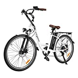Heybike Cityscape Electric Bike for Adults 350W Electric City Cruiser Bicycle-Up to 40 Miles- Removable Battery, Shimano 7-Speed and Dual Shock Absorber, 26' Electric Commuter Bike for Adults (White)…