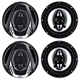 BOSS Audio Systems NX654 Onyx 6.5 Inch 400 Watt 4-Way 4 Ohm Full Range Car Audio Coaxial Stereo Speakers with Mylar Dome Tweeters, 2 Pairs