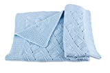 Boys Luxury 100% Cashmere Baby Blanket - 'Baby Blue' - Hand Made in Scotland by Love Cashmere - RRP $300