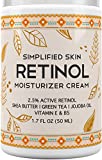 Retinol Moisturizer Cream 2.5% for Face & Eye Area with Vitamin E & Hyaluronic Acid for Anti Aging, Wrinkles & Acne - Best Night & Day Facial Cream by Simplified Skin 1.7 oz