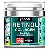 Retinol Cream For Face,Collagen Cream For Face,Day & Night Anti Aging Cream,Face Moisturizer,Natural Formula With Collagen For Advanced Anti-Wrinkle Cream(1.7oz)