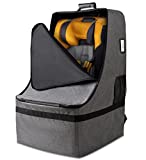Car Seat Travel bag, Large Durable Car Seat Bags for Air Travel, Car Seat Cover Airplane Travel Infant Airport Gate Check Bag Backpack with Padded Shoulder Strap, Grey