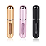 Travel Mini Perfume Refillable Atomizer Container, Portable Perfume Spray Bottle, Travel Perfume Scent Pump Case Fragrance Empty Spray Bottle for Traveling and Outgoing (3 Pack, 5ml) (3 Pcs)