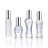 H&D HYALINE & DORA Vintage Refillable Perfume Bottles Glass Empty Spray Bottle Wedding Gifts Car Decor Set of 4