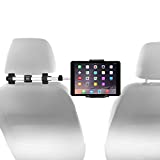 Macally Car Headrest Mount Holder for Apple iPad Pro / Air / Mini, Tablets, Nintendo Switch, iPhone, & Smartphones 4.5' to 10' Wide with Dual Adjustable Positions and 360° Rotation (HRMOUNTPRO),Silver