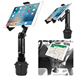 Cup Holder Tablet Mount, Tablet Car Cradle Holder Made by Cellet Compatible for 2021 iPad Pro New Air iPad Mini Samsung Galaxy Tab S7 S6 Lite S5e A7 Amazon Fire 7 HD 10 9 Microsoft Surface Go2 etc.