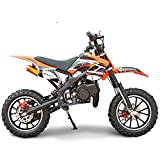 SYX MOTO Kids Mini Dirt Bike Gas Power 2-Stroke 50cc Motorcycle Holeshot Off Road Motorcycle Holeshot Pit Bike, Fully Automatic Transmission, Orange, 1 Bike Only