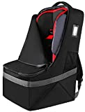 Car Seat Travel Bag, Padded Car Seats Backpack, Large Durable Carseat Carrier Bag, Airport Gate Check Bag, Infant Seat Travel Bag with Padded Shoulder Strap, Travel Car Seat Cover, Black