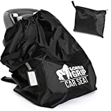 Gorilla Grip Durable Easy Carry Gate Check Airport Protector Bag, Padded Straps, Fits Convertible Car Seats, Infant Carriers, Booster Seat, Air Travel Cover for Airplane Flying, Baby, Toddler, Black