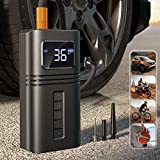 RYSEAB [Cordless & Strong Power] Tire Inflator Portable Air Compressor Pump with 6000mAh Battery for Car Tire, [Fast Inflate 150PSI] Digital Electric Tire Pump with LED Light for Car Bike Motor Ball