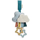 Itzy Ritzy Bitzy Bespoke Jingle Travel Toy for Stroller, Car Seat or Activity Gym; Features Jingle Sound, Hexagon Rings and Adjustable Attachment Loop, Cloud