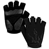 MOREOK Cycling Gloves Bike Gloves-[5MM Shock-Absorbing SBR Gel] [Full Palm Protection][Ultra Ventilated] Bicycle Gloves-for Cycling,Training,Workout,Sports-for Men/Women-Black-XL