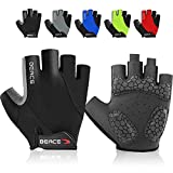 BEACE Cycling Gloves Bike Gloves Biking Gloves Half Finger Road Bike Bicycle Gloves for Men and Women-Breathable Anti-Slip Shock-Absorbing Pad Motorcycle Light Weight Mountain Bike Gloves (Black, L)