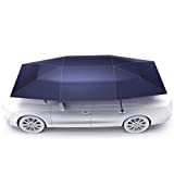 Universal Car Tent Movable Carport Folded Portable Automobile Protection Car Umbrella Sunproof Car Canopy Cover with Remote Control- Navy