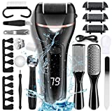 Electric Callus Remover for Feet with Rechargeable Waterproof 22 in 1 Professional Pedicure Kit,Foot Care Tools Wet & Dry Foot File For Dead Skin&Cracked Heel or Rough Hand With 3 Roller Heads 2 Speed