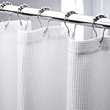 AmazerBath Waffle Shower Curtain, Heavy Duty Fabric Shower Curtains with Waffle Weave Hotel Quality Bathroom Shower Curtains, 72 x 72 Inches