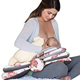 Infantino Elevate Adjustable Nursing and Breastfeeding Pillow - with multiple angle-altering layers for proper positioning to aid in feeding even as your baby grows, floral