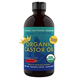 Queen of the Thrones Organic Castor Oil - 500mL (16.9oz) | 100% Pure, USDA Certified, Cold Pressed & Hexane Free & Extra Virgin - Improve Digestion, Reduce IBS & Bloating, Stimulate Hair Growth, Invigorate Skin
