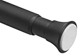 Amazon Basics Tension Curtain Rod, Adjustable 36-54' Width - Black, Classic Finial