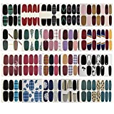 20 Sheets Nail Polish Stickers Full Nail Wraps for Women,Self-Adhesive Nail Polish Strips with Nail Files Set for Women Girls DIY Nail Art Decoration,Classic Assorted Colors