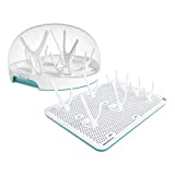 Nanobebe Slim Drying Rack Bundled with Microwave Steam Sterilizer - Baby Bottle Drying Mat with Built in Drainer & 8 Moveable Pegs, BPA-Free Baby Bottles Sanitizer and Drier for Bottle Cleaning
