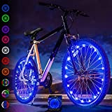 Bicycle Lights (2 Wheels, Blue) Best Birthday Gifts for Men Easter Basket Stuffers for Boys Ages 5 6 7 8 9 10 11 12 Year Old Kids Ideas Top Teen Beach Fun Cool Presents Popular Son Dad Him Accessories