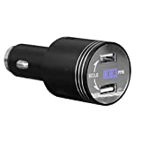 Multi-Function Car Carbon Monoxide Detector, Fast Car Charger, Quick Charge 3.0 Adapter with Dual QC3.0 USB Ports, CO Alarm Detector in Car with LCD Digital Display(Black)