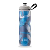Polar Bottle Sport Insulated Water Bottle - BPA-Free, Sport & Bike Squeeze Bottle with Handle (Contender - Blue & Silver, 24 oz)
