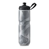 Polar Bottle Sport Insulated Water Bottle - BPA-Free, Sport & Bike Squeeze Bottle with Handle (Contender - Charcoal & Silver, 24 oz)
