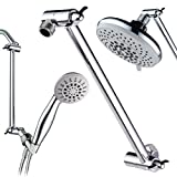 Hotel Spa 11' Solid Brass Adjustable Shower Extension Arm with Lock Joints. Lower or Raise Any Rain or Handheld Showerhead to Your Height & Angle / 2-Foot Range/Connection, Chrome Finish