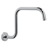 NearMoon S Shape Shower Extension Arm with Flange, Stainless Steel High Rise Shower Head Extender Pipe, Horizontal Extension Standard 1/2' Connection- Bathroom Accessory,13 Inch (Chrome Finish)