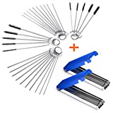 Set of 4 Carburetor Carbon Dirt Jet Remove Cleaner 26 Cleaning Wires Set + 20 Cleaning Needles + 10 Nylon Brushes Tool Kit for Motorcycle ATV Moped Welder Carb Chainsaw Spray Guns Torch Tips