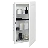 American Pride ST9912RPR1 Recess-Mount Medicine Cabinet with Raised Panel Door, 16' x 26', Steel Body, White