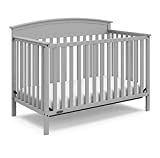 Graco Benton 4-in-1 Convertible Crib (Pebble Gray) Solid Pine and Wood Product Construction, Converts to Toddler Bed, Day Bed, and Full Size Bed (Mattress Not Included)