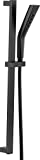 Delta Faucet Pivotal 3-Spray Handheld Shower Head with Shower Slide Bar, Matte Black Shower Head with Handheld, H2Okinetic Technology, Matte Black 51799-BL