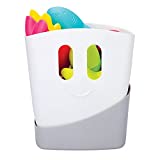 Ubbi Freestanding Bath Toy Organizer Bath Caddy with Removable Drying Rack Bin and Scoop for Toddlers + Baby, Grey