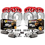 Power Stop KC2798-36 Z36 Truck & Tow Front and Rear Caliper Kit-Drilled/Slotted Brake Rotors, Carbon-Fiber Ceramic Brake Pads, Calipers