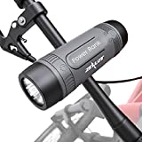 Portable Bluetooth Speaker, Outdoor Speaker Wireless for Bike, Zealot S1 4000mAh Power Bank, IPX5 Waterproof, Microphone LED Light TF AUX for Hiking Camping Fishing iOS Andoird (Gray)
