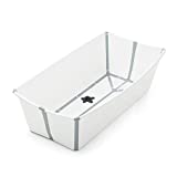 Stokke Flexi Bath X-Large, White - Spacious Foldable Baby Bathtub - Lightweight & Easy to Store - Convenient to Use at Home or Traveling - Best for Ages 0-6