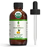 SVA Organics Marula Oil Organic USDA 4 Oz Pure Natural Cold Pressed Carrier Unrefined Luxury Oil for Face, Body, Lips, Hair, Nails, Shampoo, Conditioner, Lotion, Face Serum