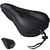 Zacro Bike Seat Cushion - Padded Gel Bike Seat Cover for Men & Womens Comfort, Compatible with Peloton, Stationary Exercise or Cruiser Bicycle Seats, 11 x 7 inches